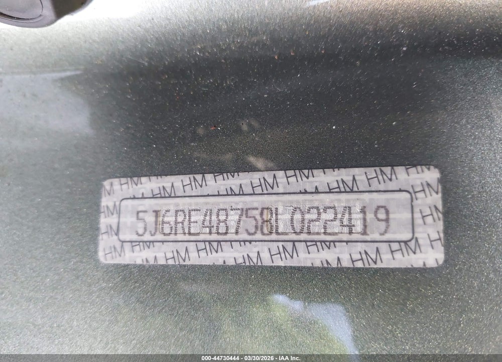 2008 HONDA CR-V EX-L VIN: 5J6RE48758L022419