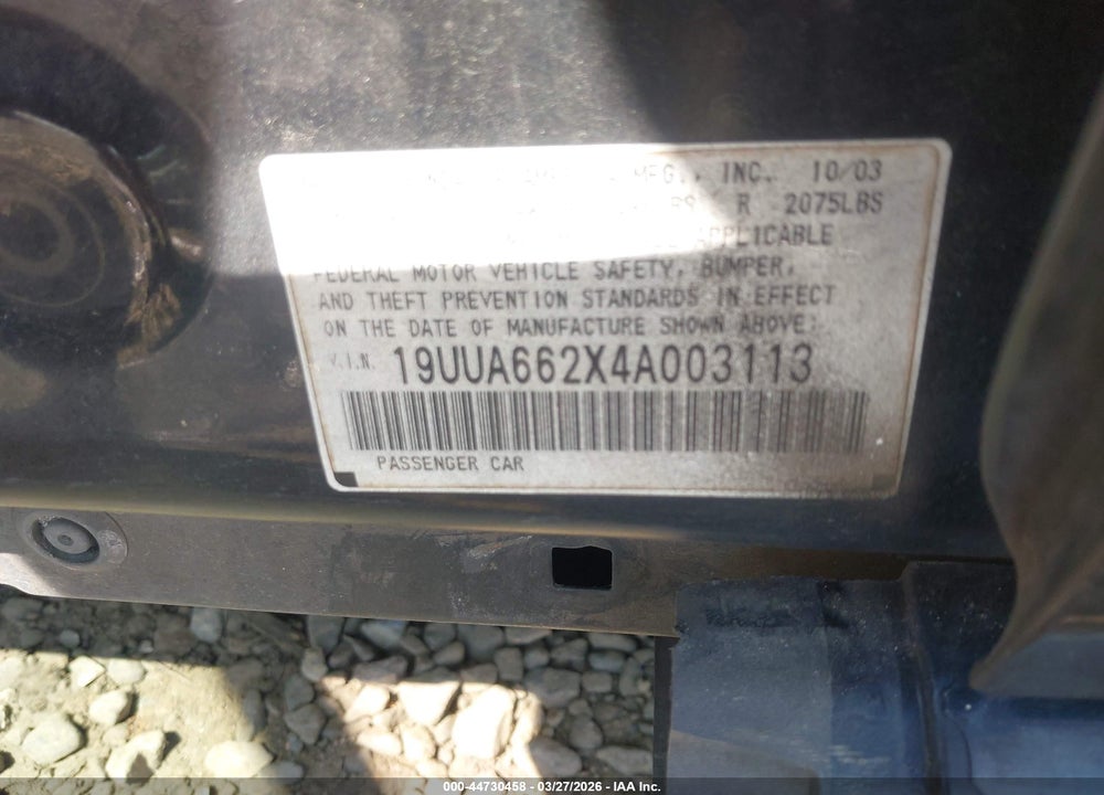 2004 ACURA TL VIN: 19UUA662X4A003113