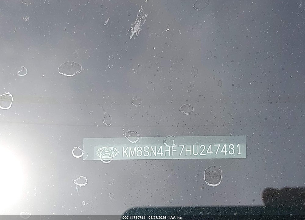 2017 HYUNDAI SANTA FE SE VIN: KM8SN4HF7HU247431