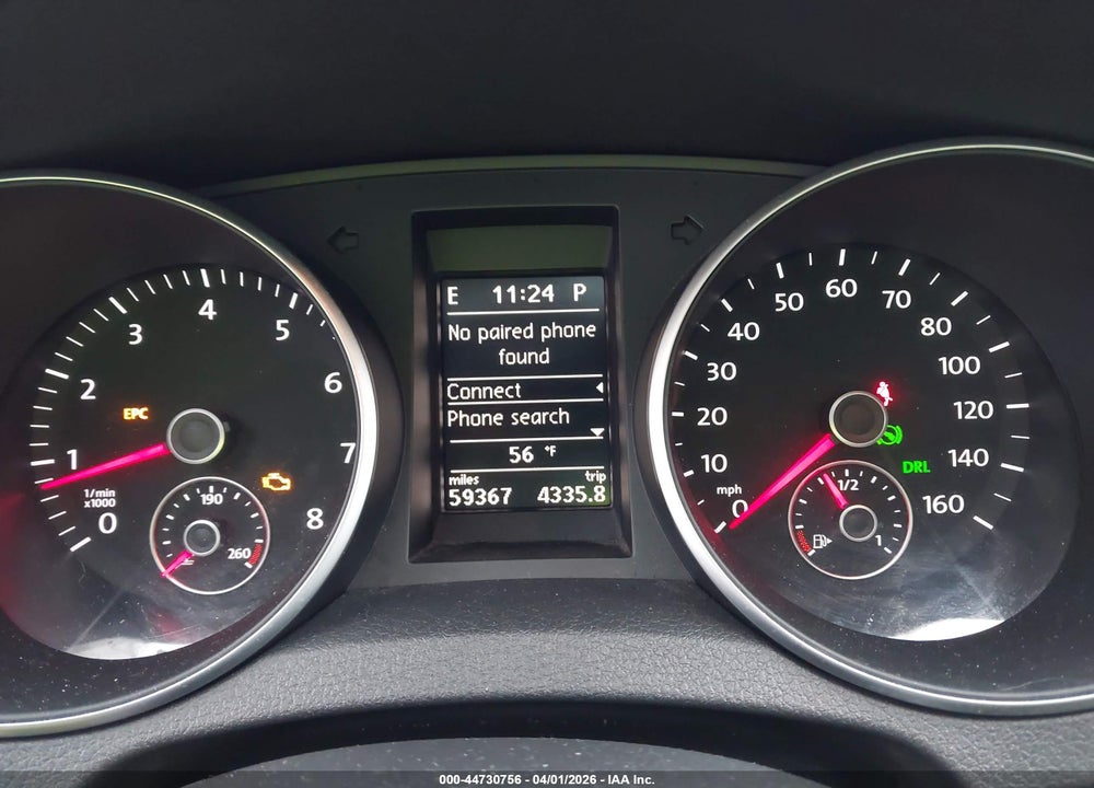 2012 VOLKSWAGEN GOLF 2.5L 4-DOOR VIN: WVWDB7AJ6CW249058