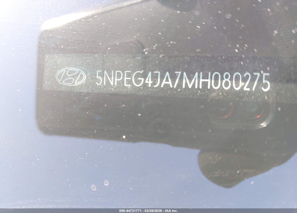 2021 HYUNDAI SONATA SE VIN: 5NPEG4JA7MH080275