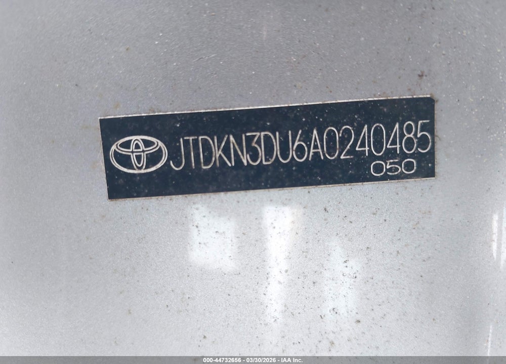 2010 TOYOTA PRIUS II VIN: JTDKN3DU6A0240485