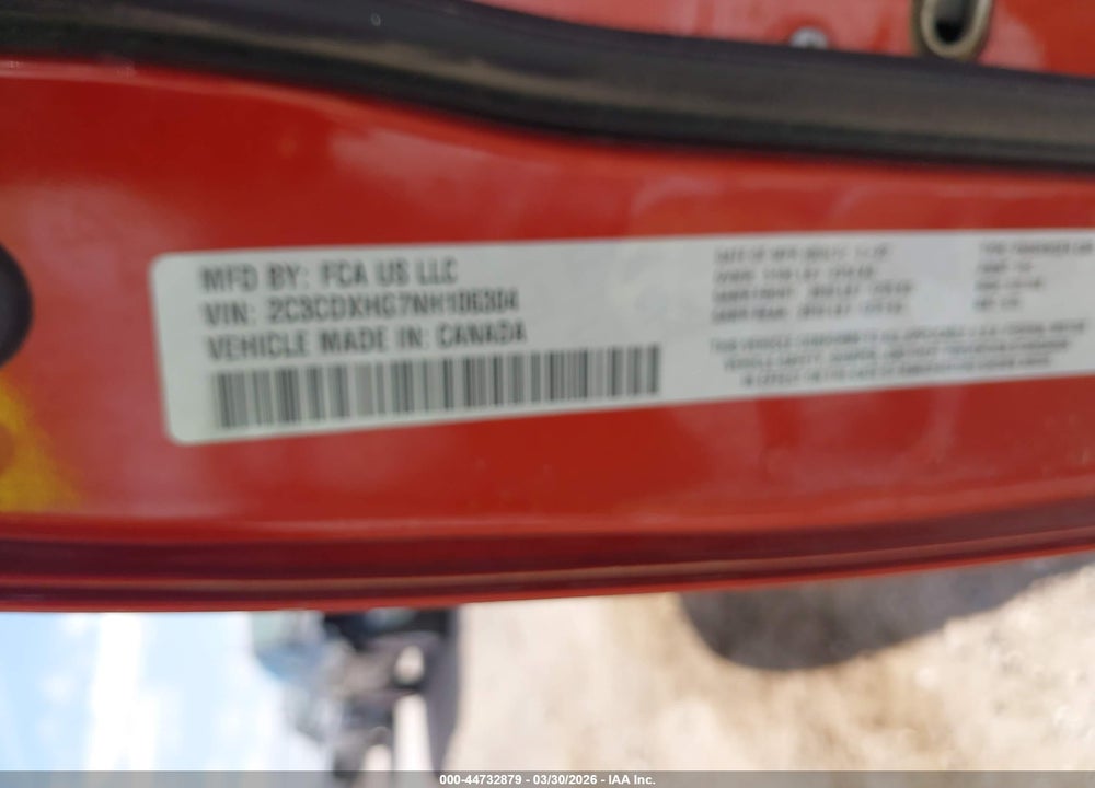 2022 DODGE CHARGER GT RWD VIN: 2C3CDXHG7NH106304