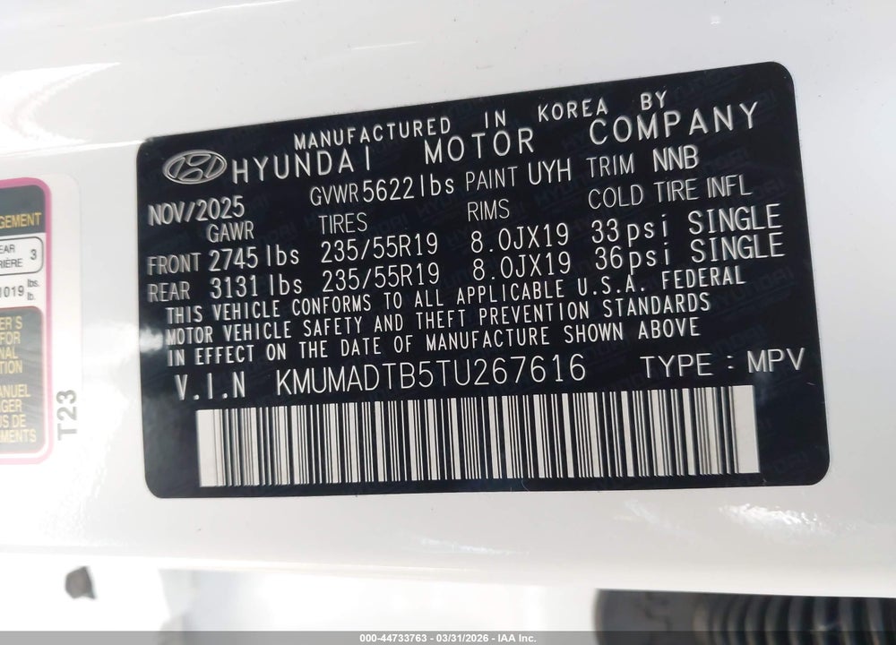 2026 GENESIS GV70 2.5T VIN: KMUMADTB5TU267616