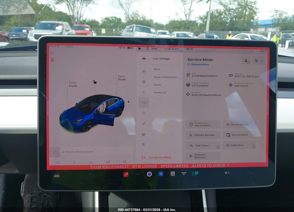 2018 TESLA MODEL 3 LONG RANGE/PERFORMANCE VIN: 5YJ3E1EB2JF096537