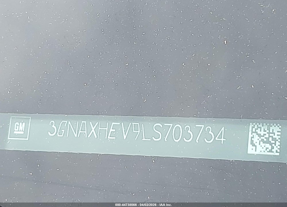 2020 CHEVROLET EQUINOX FWD LS VIN: 3GNAXHEV9LS703734