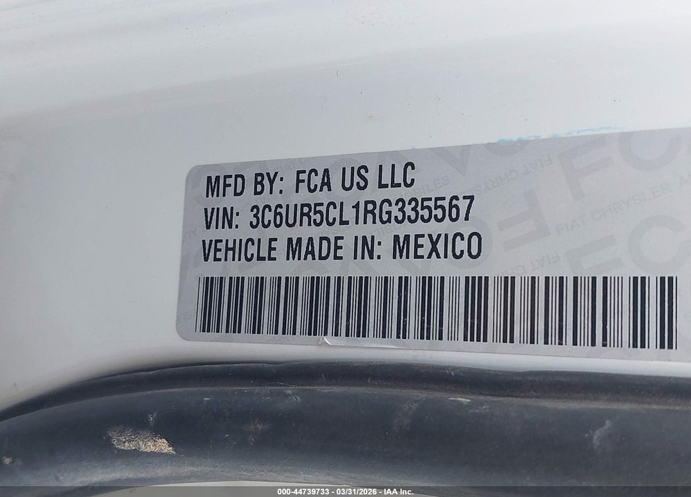 2024 RAM 2500 TRADESMAN  4X4 6'4 BOX VIN: 3C6UR5CL1RG335567