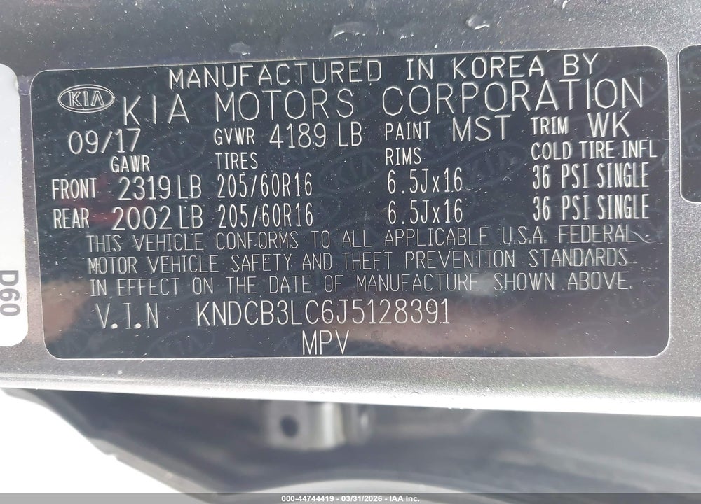 2018 KIA NIRO LX VIN: KNDCB3LC6J5128391