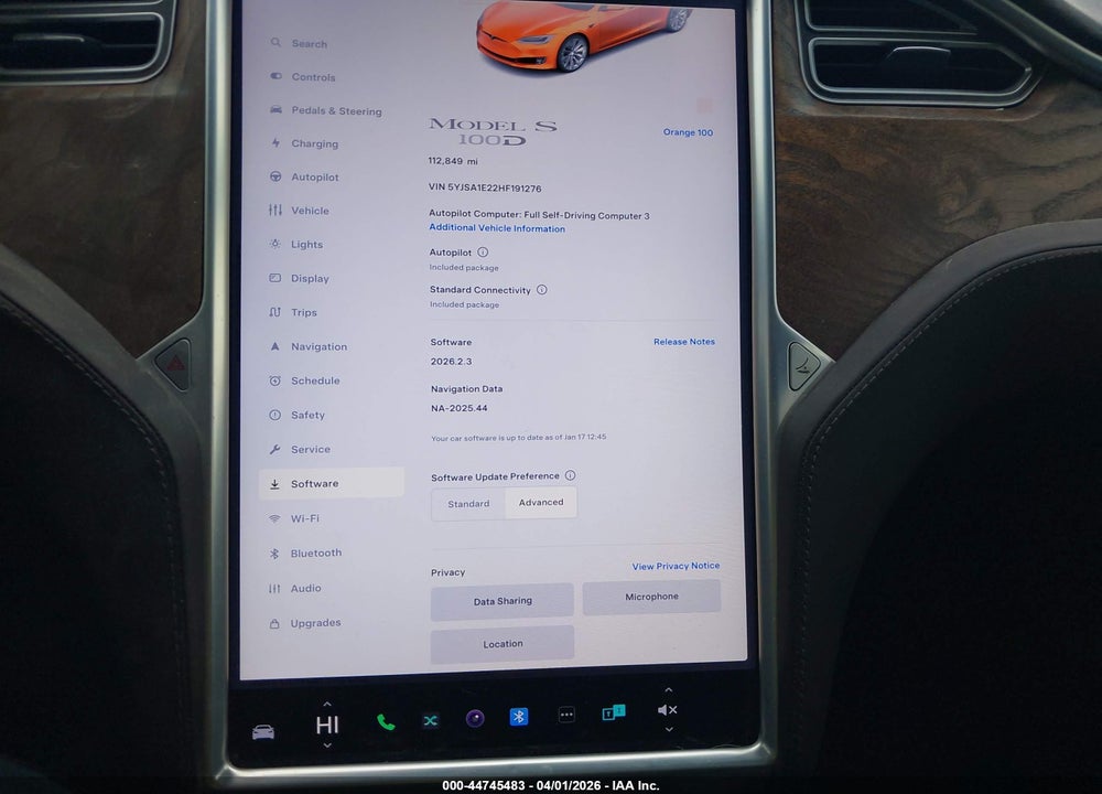 2017 TESLA MODEL S 100D/60D/75D/90D/P100D VIN: 5YJSA1E22HF191276