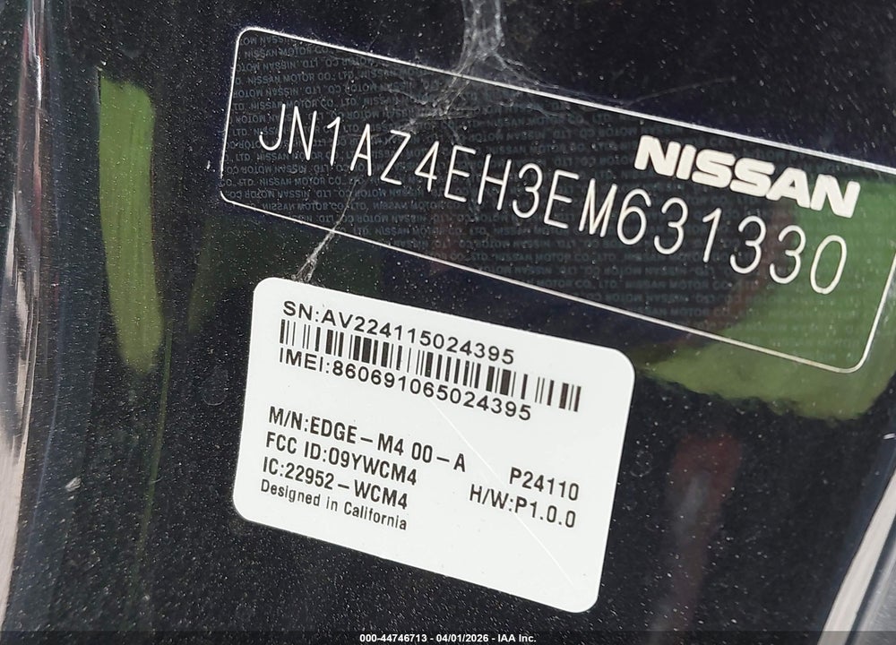 2014 NISSAN 370Z VIN: JN1AZ4EH3EM631330
