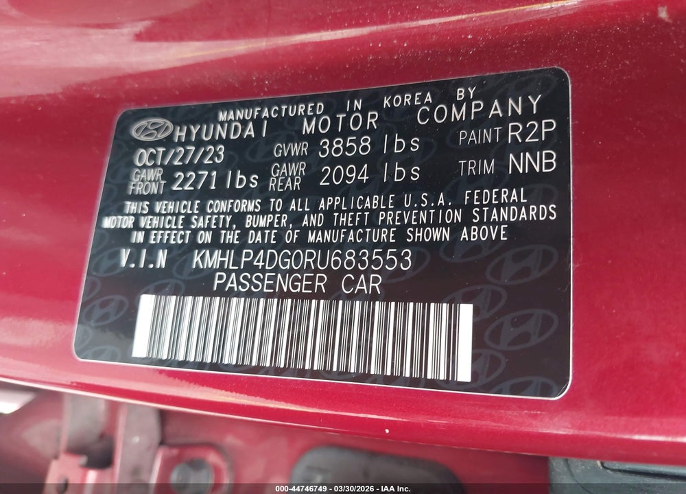 2024 HYUNDAI ELANTRA LIMITED VIN: KMHLP4DG0RU683553