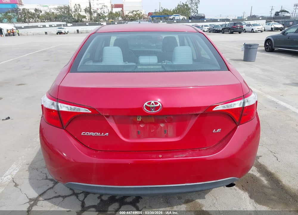 2016 TOYOTA COROLLA LE VIN: 2T1BURHE1GC665197