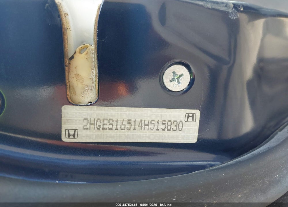 2004 HONDA CIVIC LX VIN: 2HGES16514H515830