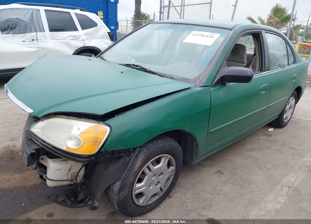 2002 HONDA CIVIC LX VIN: 2HGES16512H593456