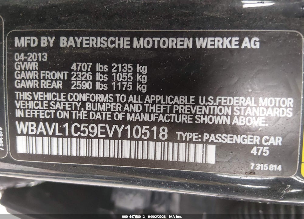 2014 BMW X1 XDRIVE28I VIN: WBAVL1C59EVY10518
