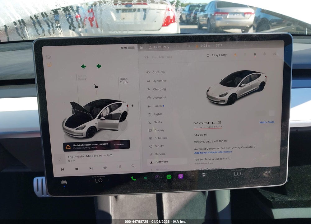 2022 TESLA MODEL 3 PERFORMANCE DUAL MOTOR ALL-WHEEL DRIVE VIN: 5YJ3E1EC6NF278899