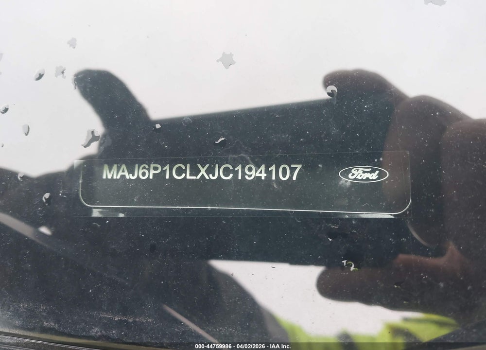 2018 FORD ECOSPORT SES VIN: MAJ6P1CLXJC194107