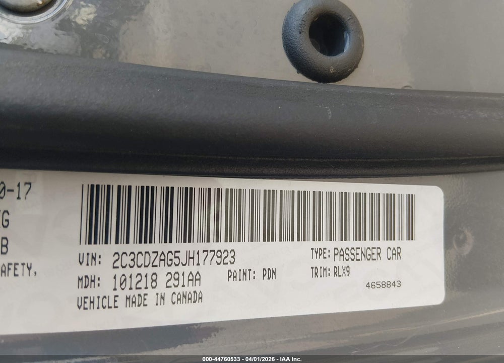 2018 DODGE CHALLENGER SXT PLUS VIN: 2C3CDZAG5JH177923