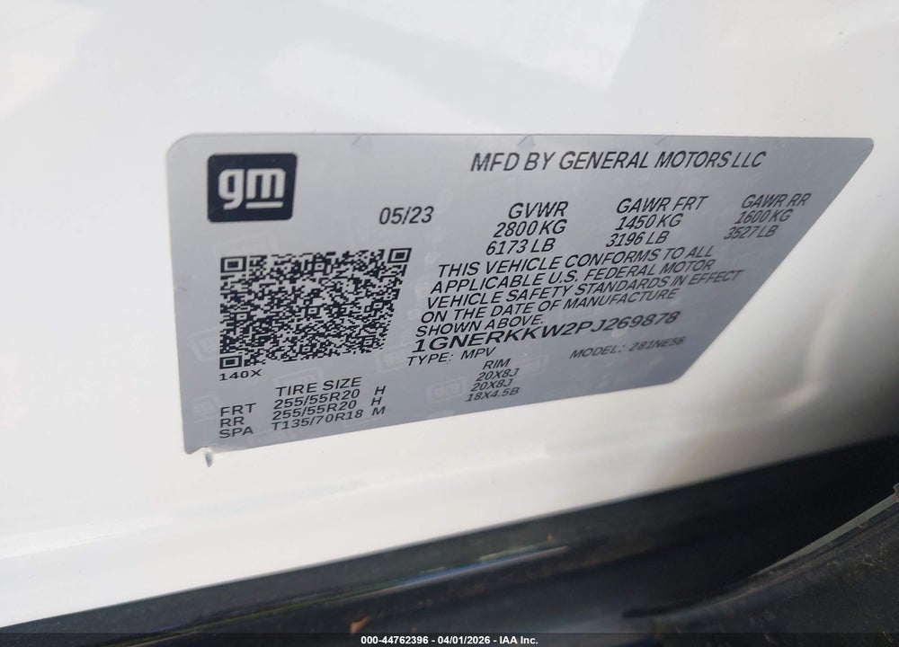 2023 CHEVROLET TRAVERSE FWD PREMIER VIN: 1GNERKKW2PJ269878