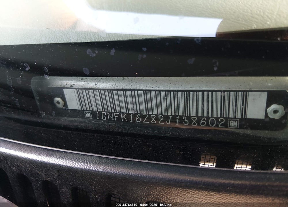 2002 CHEVROLET SUBURBAN 1500 LS VIN: 1GNFK16Z82J138602