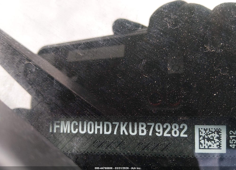2019 FORD ESCAPE SEL VIN: 1FMCU0HD7KUB79282