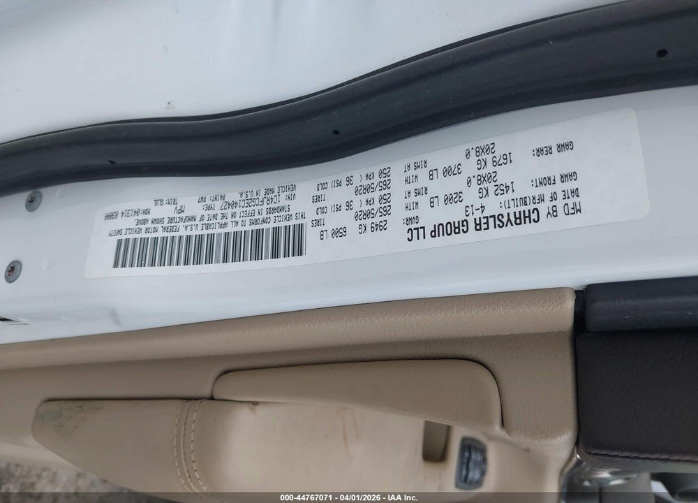2014 JEEP GRAND CHEROKEE OVERLAND VIN: 1C4RJFCG2EC140427