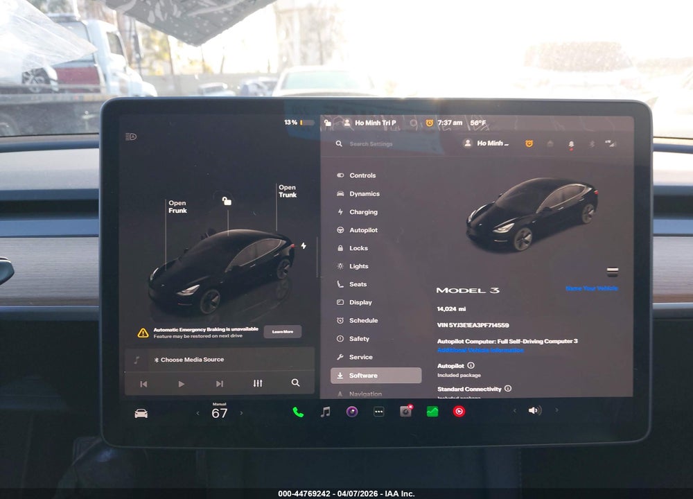 2023 TESLA MODEL 3 REAR-WHEEL DRIVE VIN: 5YJ3E1EA3PF714559
