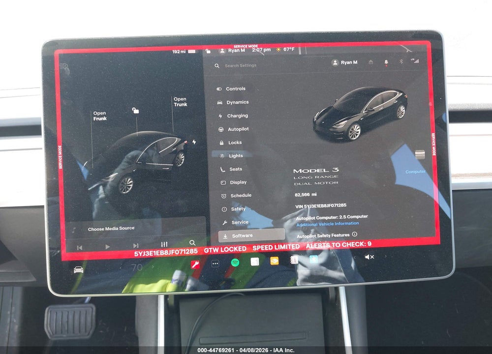 2018 TESLA MODEL 3 LONG RANGE/PERFORMANCE VIN: 5YJ3E1EB8JF071285