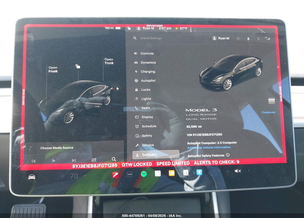 2018 TESLA MODEL 3 LONG RANGE/PERFORMANCE VIN: 5YJ3E1EB8JF071285
