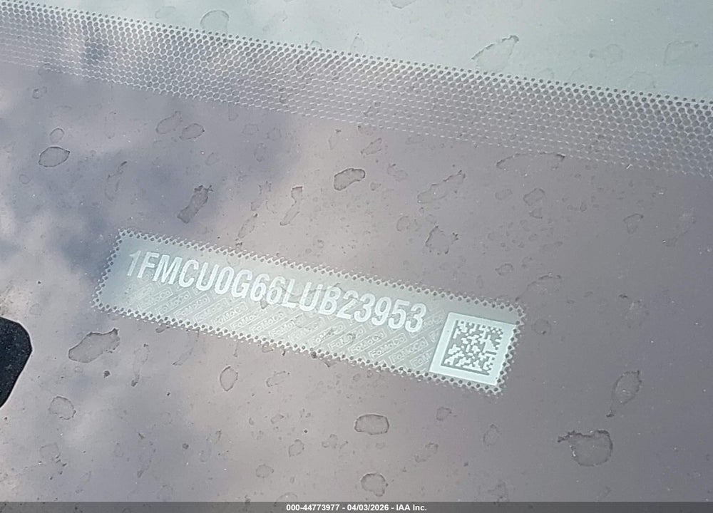 2020 FORD ESCAPE SE VIN: 1FMCU0G66LUB23953