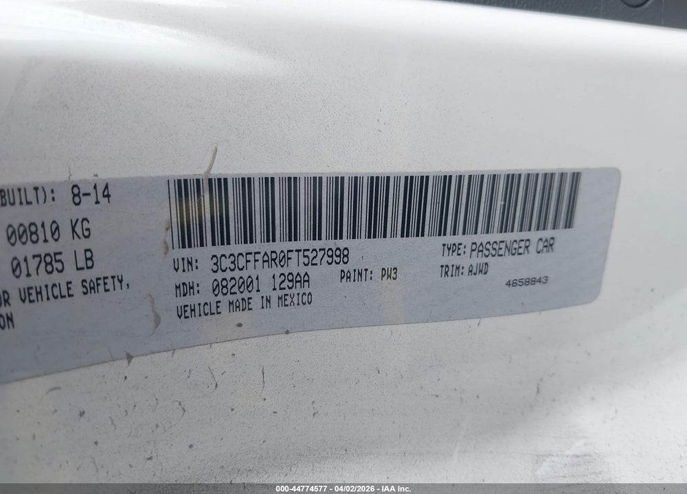 2015 FIAT 500 POP VIN: 3C3CFFAR0FT527998