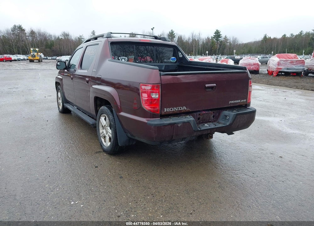 2009 HONDA RIDGELINE RTL VIN: 5FPYK16599B107513