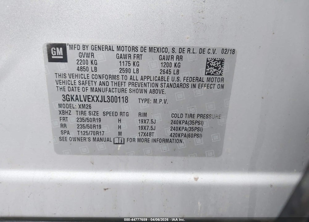 2018 GMC TERRAIN SLT VIN: 3GKALVEXXJL300118