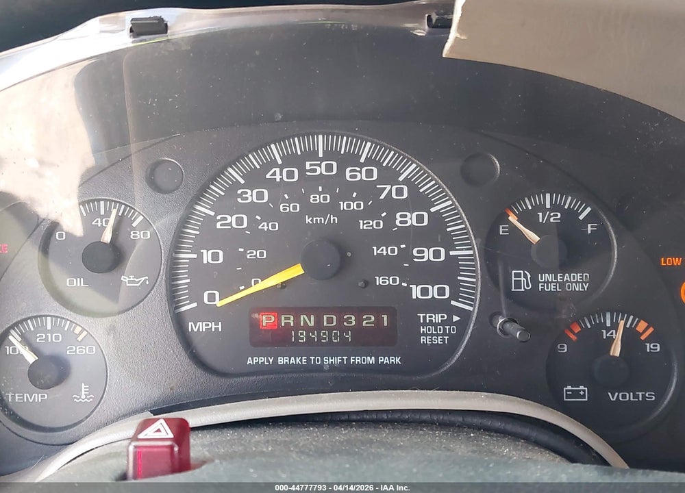 2000 CHEVROLET ASTRO VIN: 1GNDM19W9YB212616