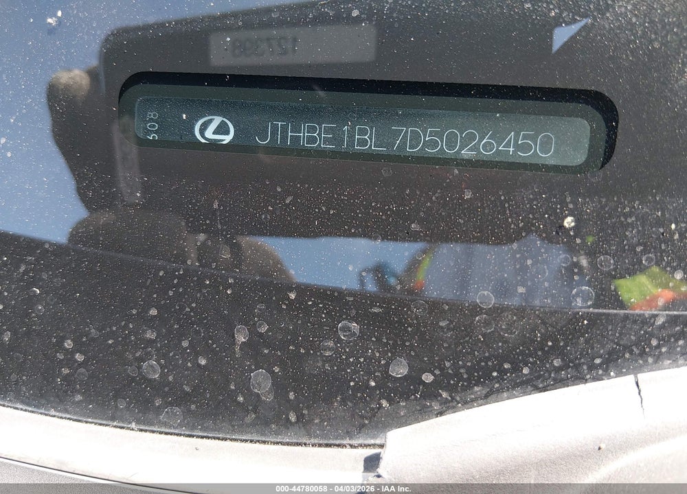 2013 LEXUS GS 350 VIN: JTHBE1BL7D5026450