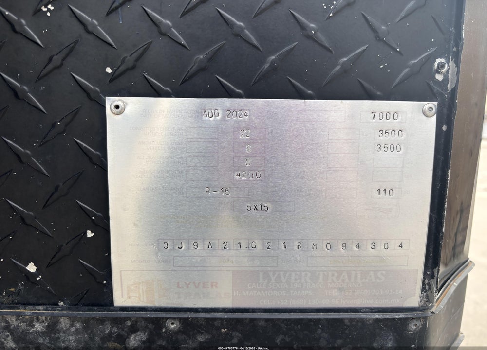 2024 LYVE UT VIN: 3J9A21G21RM094304