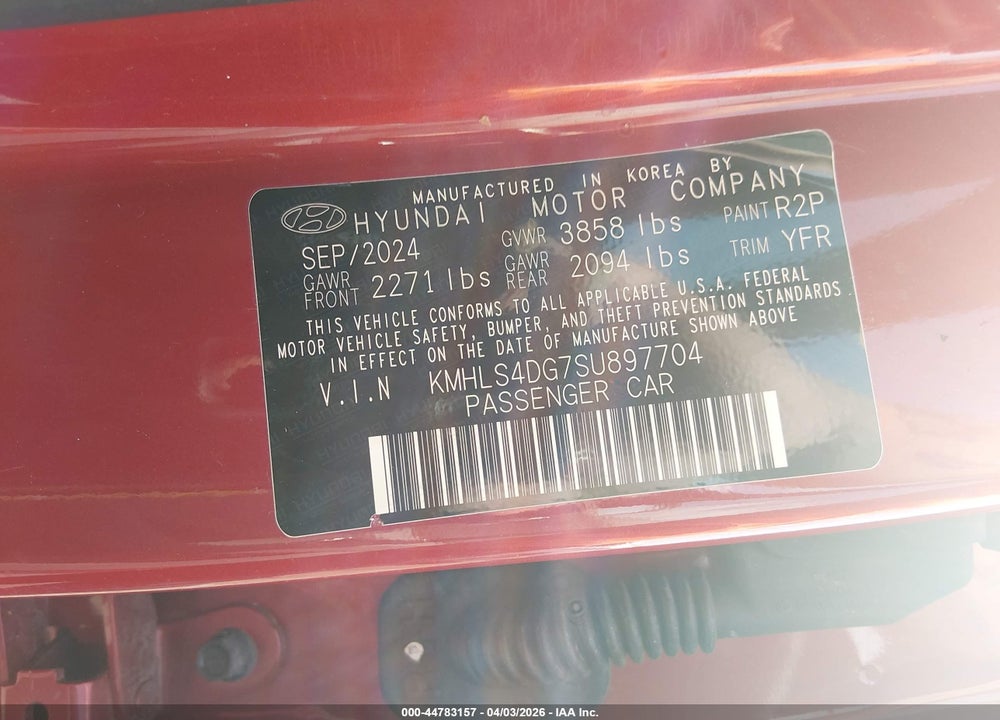2025 HYUNDAI ELANTRA SEL CONVENIENCE VIN: KMHLS4DG7SU897704