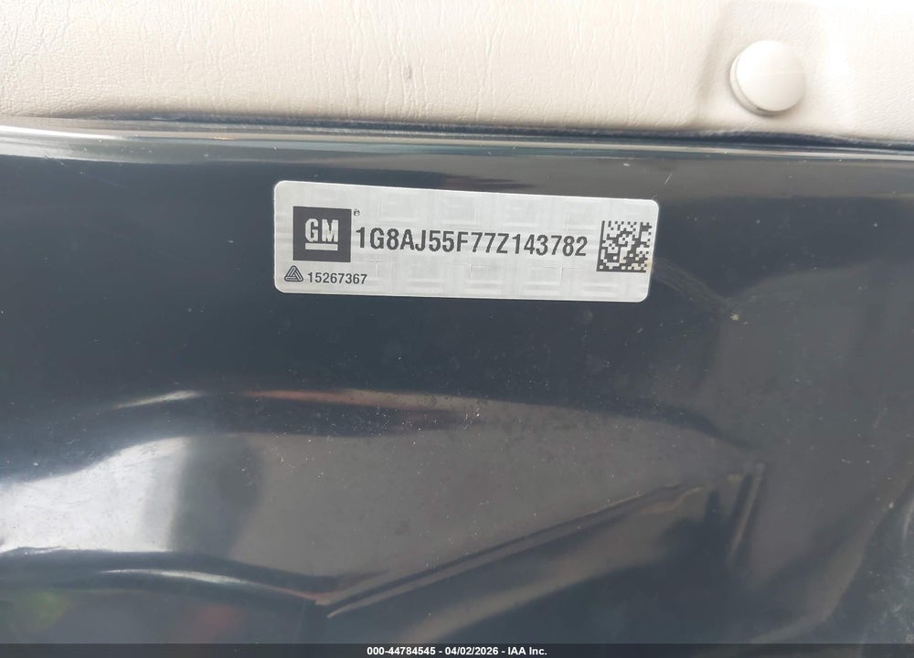 2007 SATURN ION 2 VIN: 1G8AJ55F77Z143782