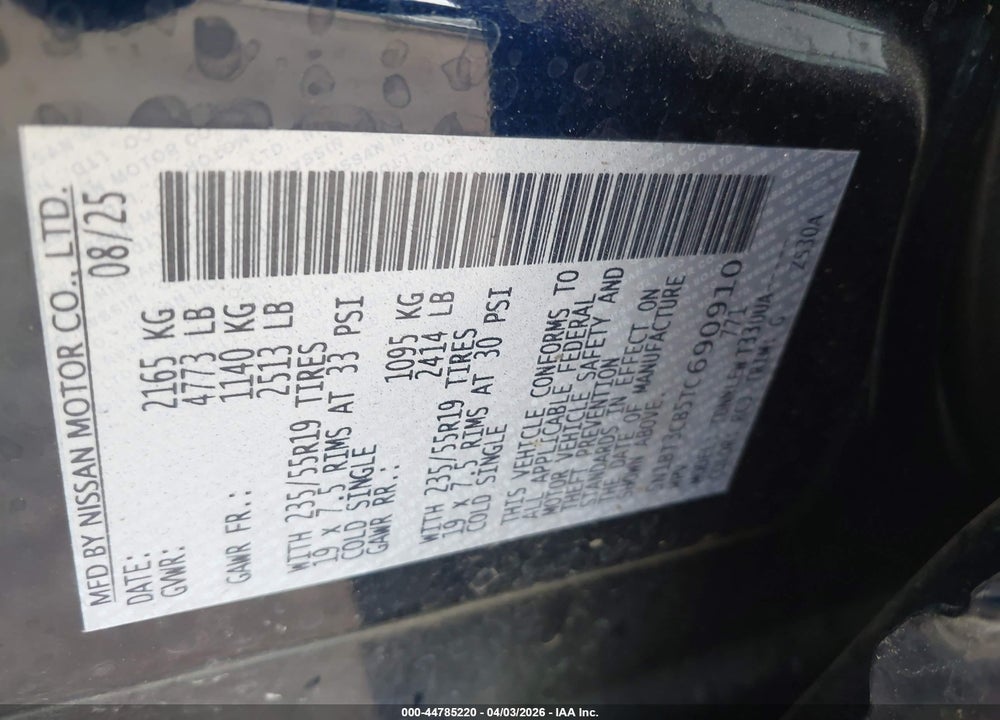 2026 NISSAN ROGUE SL VIN: 5N1BT3CB5TC690910