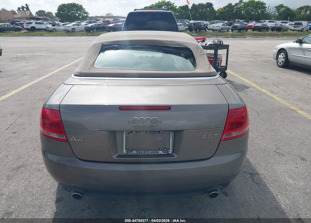 2008 AUDI A4 2.0T VIN: WAUAF48H08K014921