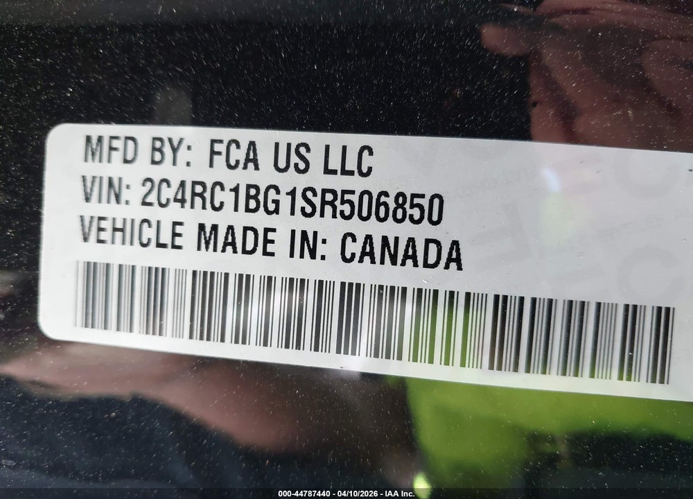 2025 CHRYSLER PACIFICA SELECT VIN: 2C4RC1BG1SR506850