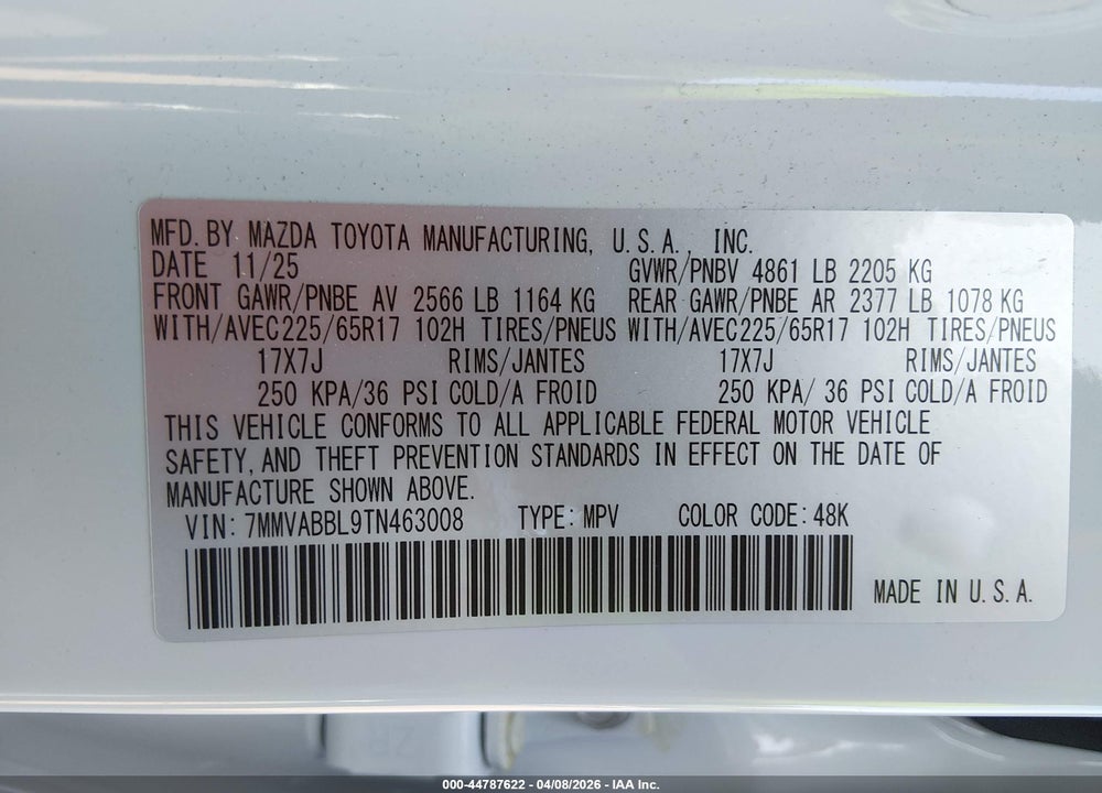 2026 MAZDA CX-50 2.5 S PREFERRED VIN: 7MMVABBL9TN463008
