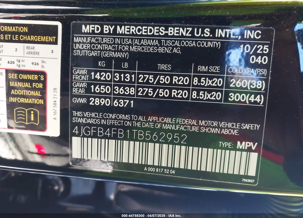 2026 MERCEDES-BENZ GLE 350 VIN: 4JGFB4FB1TB562952
