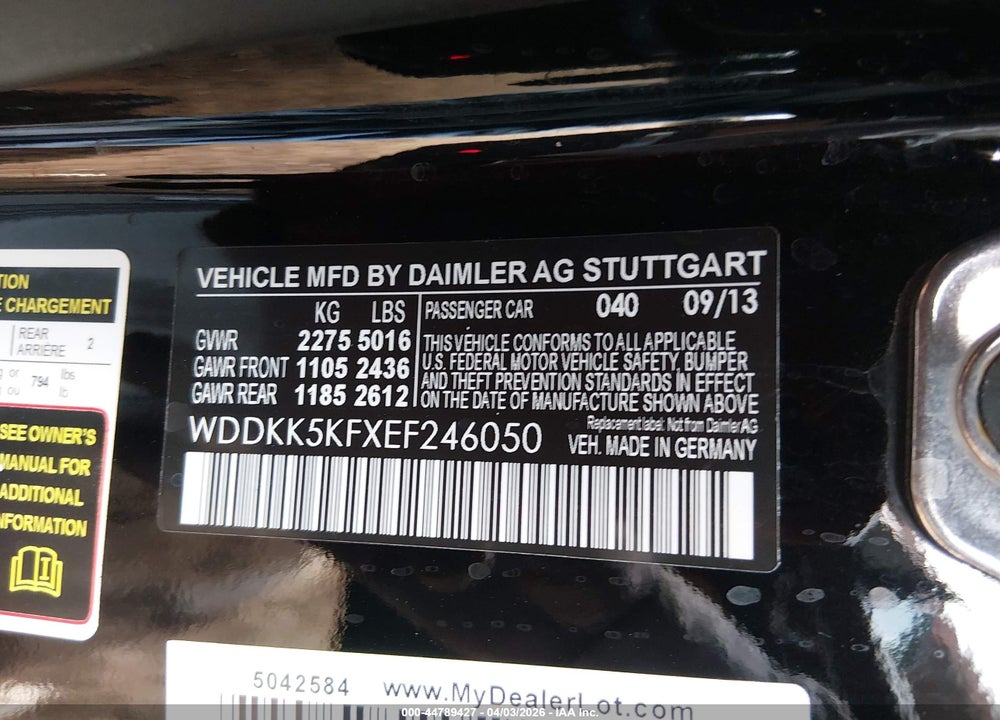 2014 MERCEDES-BENZ E 350 VIN: WDDKK5KFXEF246050
