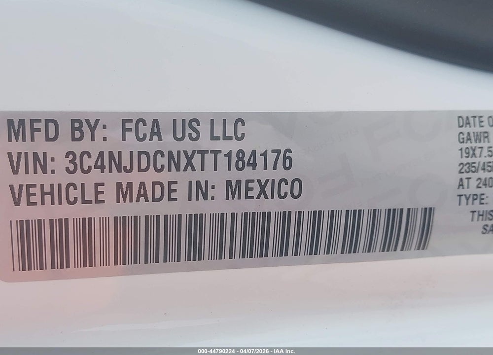 2026 JEEP COMPASS LIMITED ALTITUDE VIN: 3C4NJDCNXTT184176