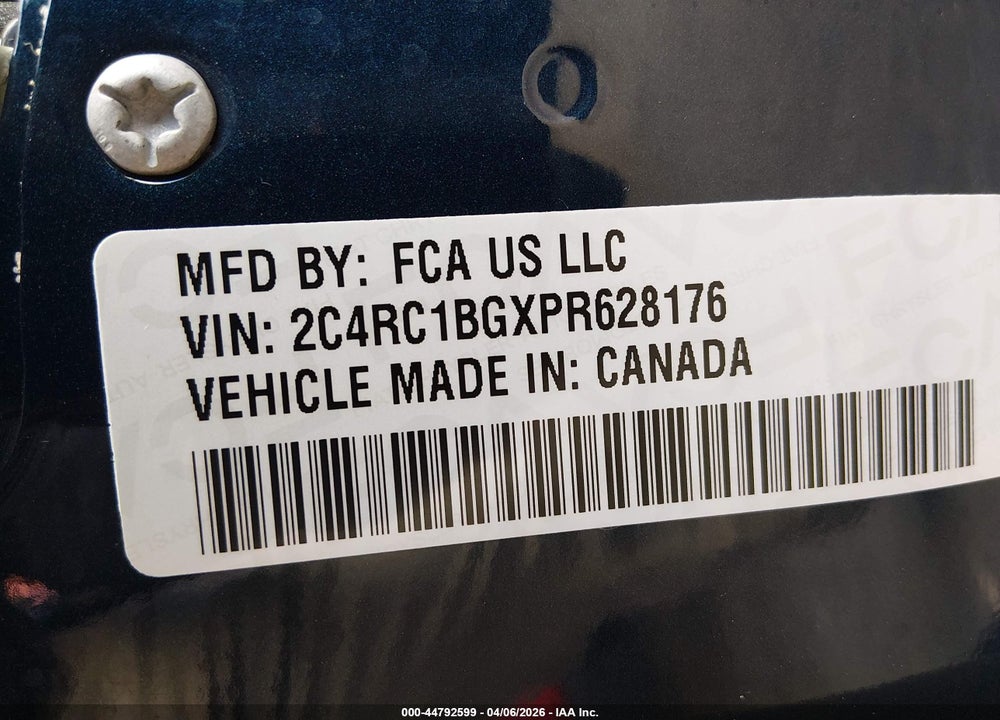2023 CHRYSLER PACIFICA TOURING L VIN: 2C4RC1BGXPR628176