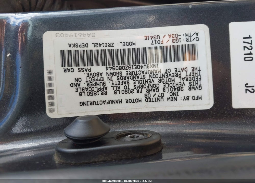 2009 TOYOTA COROLLA S VIN: 1NXBU40E19Z080944