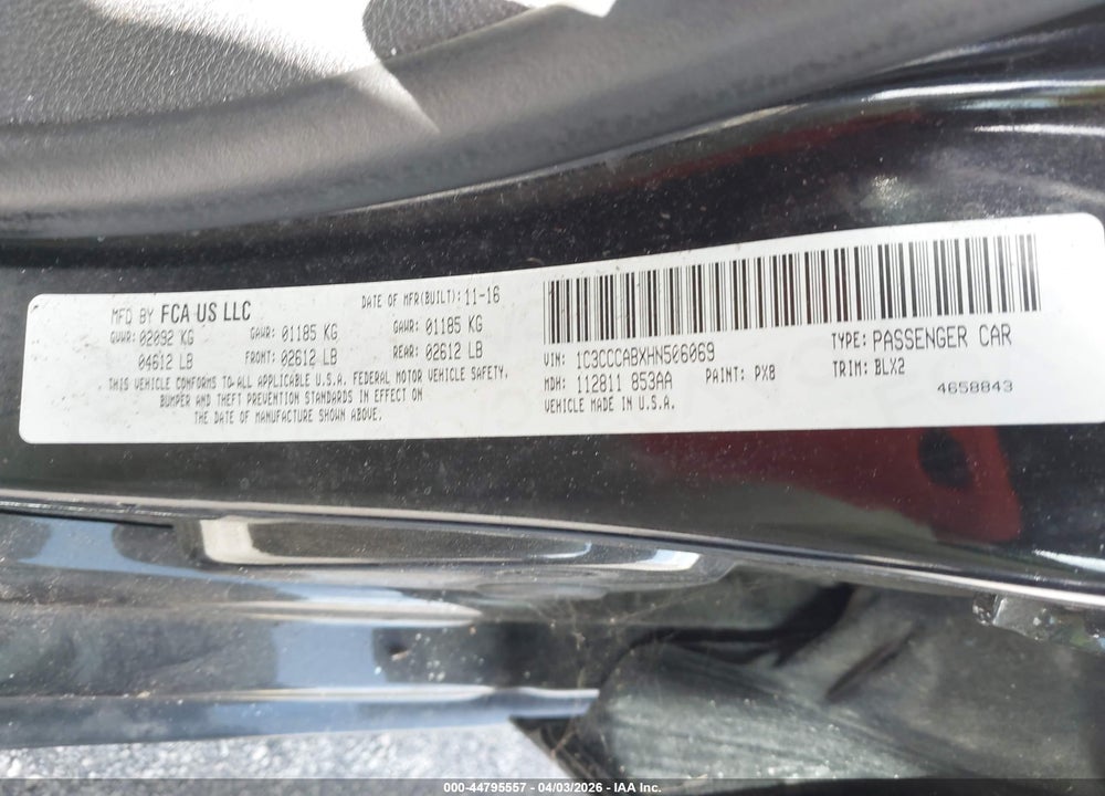 2017 CHRYSLER 200 LIMITED PLATINUM VIN: 1C3CCCABXHN506069