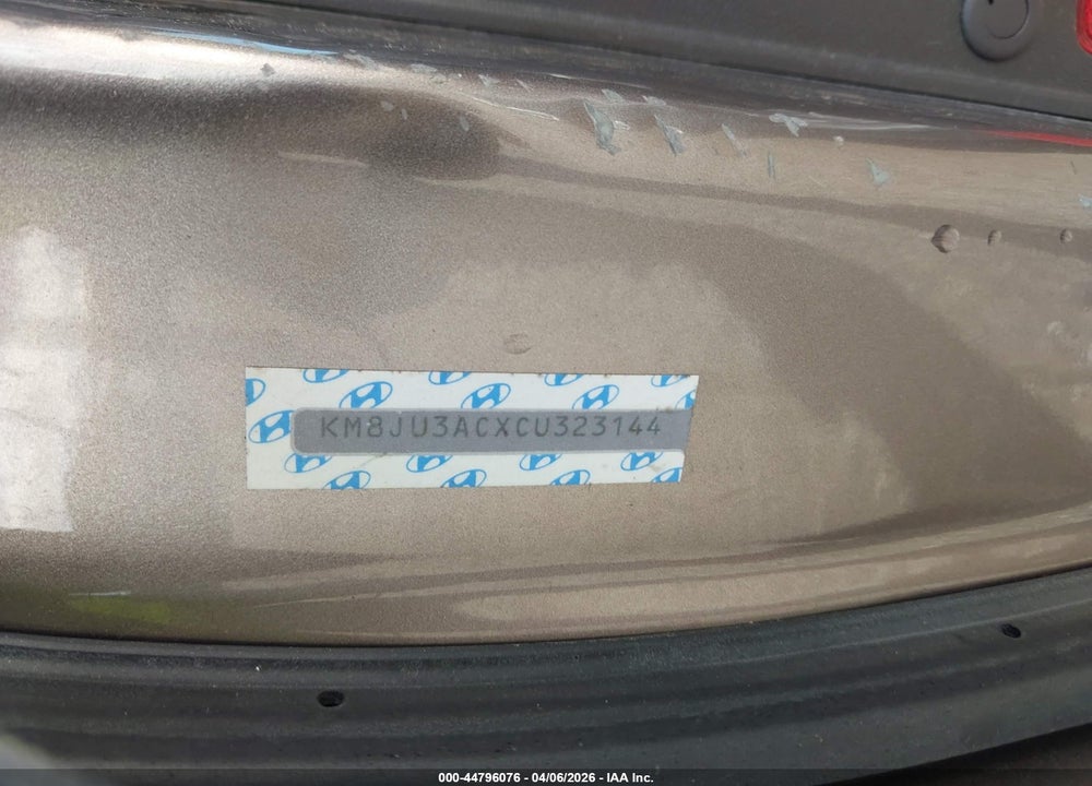 2012 HYUNDAI TUCSON GLS VIN: KM8JU3ACXCU323144