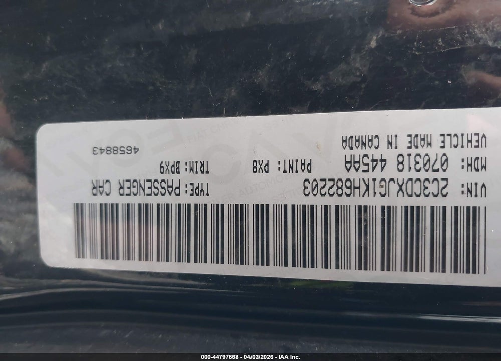 2019 DODGE CHARGER SXT AWD VIN: 2C3CDXJG1KH682203